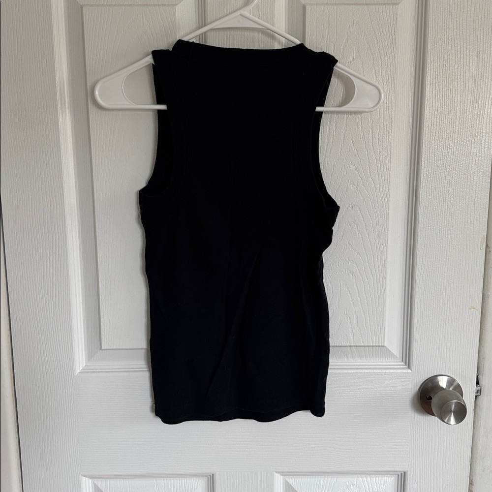 Banana Republic Ribbed Racer Tank- Black Small - Picture 4 of 5